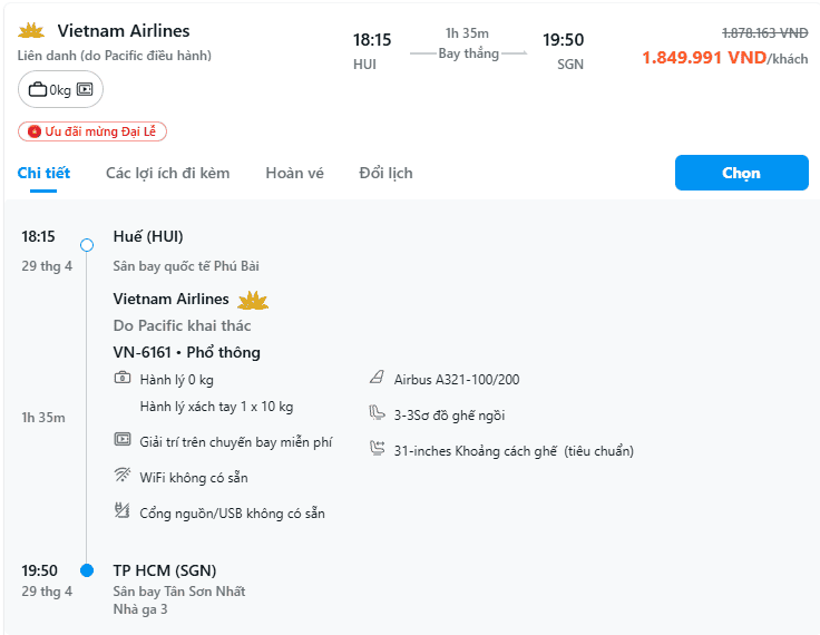 Không kiểm tra điều kiện trước khi chọn vé